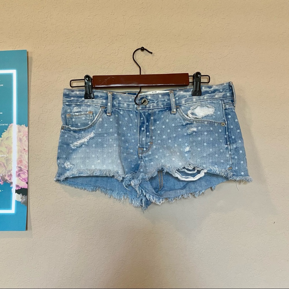 Abercrombie & fitch polka dot jean shorts